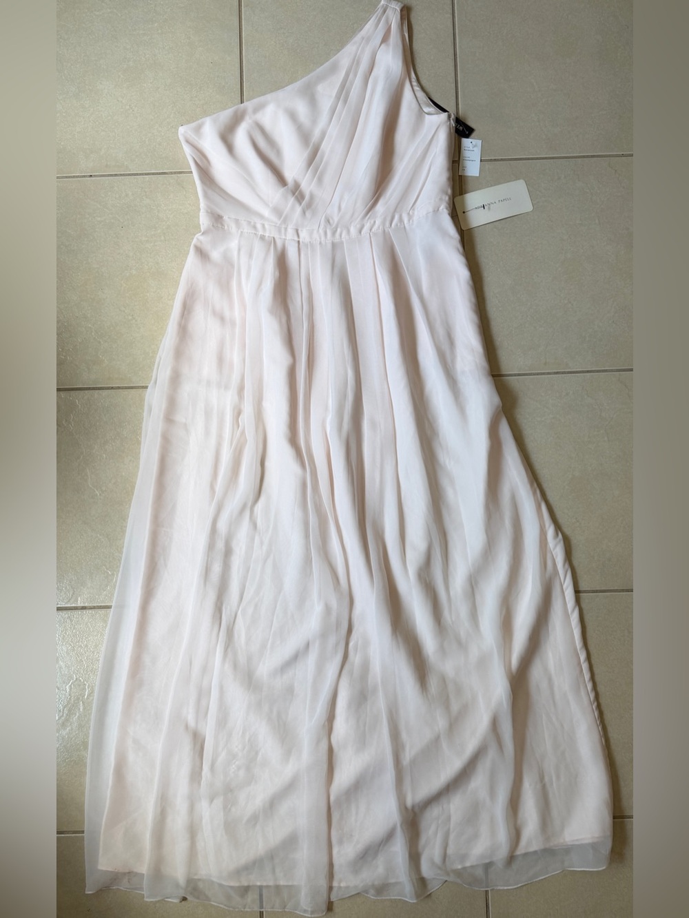 Weddington Way x Adrianna Papell Savannah Chiffon Bridesmaid Dress Champagne 18